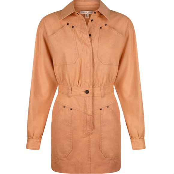 Shona Joy x Free People Chiara Utility 6 / S Olive Green Button Front Denim Mini - Picture 4 of 6